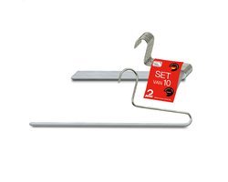 MAWA Broekhangers - Set van 10 - Ruimtebesparende Kledinghangers met Twee Steunen - Perfect voor Jeans, Stoffen Broeken en Pantalons - Hoogwaardige Antislip-Coating - 35 cm, Zilver