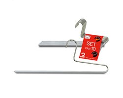 MAWA Broekhangers - Set van 10 - Ruimtebesparende Kledinghangers met Twee Steunen - Perfect voor Jeans, Stoffen Broeken en Pantalons - Hoogwaardige Antislip-Coating - 32 cm, Zilver