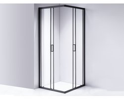Mawialux douchecabine 90x90x190cm - Schuifdeur - 6mm veiligheidsglas met nano coating - Vierkant - Mat Zwart - Florida 90 MZ