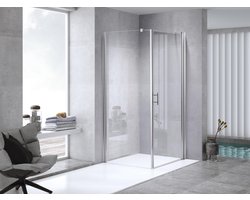 Mawialux douchecabine 90x90x195cm - 6mm veiligheidsglas met nano coating - Vierkant - Chroom - Dallas 90 CH