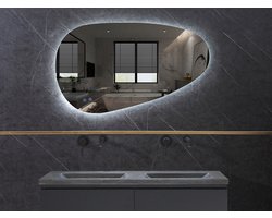 Mawialux LED Badkamerspiegel - 110x60cm - Asymmetrisch (links) - Verlichting - Verwarming - Darla