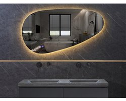 Mawialux LED Badkamerspiegel - 120x75cm - Asymmetrisch (Links) - Verlichting - Verwarming - Darla