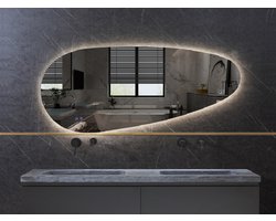 Mawialux LED Badkamerspiegel - 150x70cm - Asymmetrisch (Links) - Verlichting - Verwarming - Darla