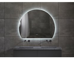 Mawialux LED Badkamerspiegel - Dimbaar - 120x96cm - Halfrond - Verwarming - Touchscreen - hannah