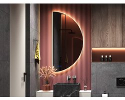 Mawialux LED Badkamerspiegel - Halfrond Rechts - 65x130cm - Jill