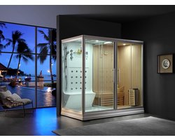 Mawialux sauna inclusief stoomcabine - 220x120x220cm - Glans wit - Pico
