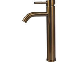 Mawialux wastafelkraan hoog - Rond - Geborsteld brons - Xella