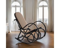 MAX 2 Fauteuil – Creme en Bruin – 90 x 52 x 95 cm – Bent Hout & Stof – Wenge