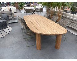 Max luuk - Set Tirrena tafel 300x112x76 cm teak en 6 Alessio stoel...