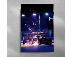 Max Verstappen actie - metalen poster - 40x60cm
