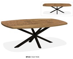 Maxfurn - Deens ovale uitschuiftafel 220/280cm | Zeer krasvast | Kleur: Old teak