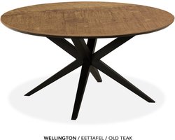 Maxfurn - Eettafel rond met verjongde rand | Zeer krasvast | Kleur: Old teak | diameter 150cm