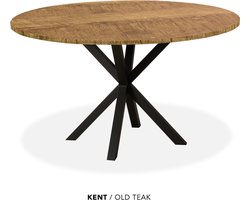 Maxfurn - Eettafel rond | Zeer krasvast | Kleur: Old teak | diameter 120cm