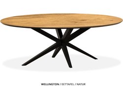 Maxfurn - Ovale eettafel 180x102cm met verjongde rand | Zeer krasvast | Kleur: Natur