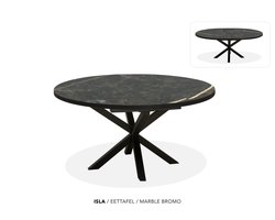 Maxfurn - Ronde uitschuiftafel 150/190 | Zeer krasvast | Kleur: Marble Bromo