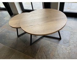 Maxfurn - Set ronde salontafels | Zeer krasvast | Kleur: Natuurlijk eiken