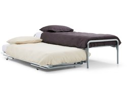 Maxi Bed met onderschuifbed Doppia - 90 x 200 cm - grijs