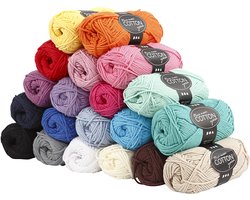 Maxi Katoengaren - Multikleurig - 50gram - 20 kleuren