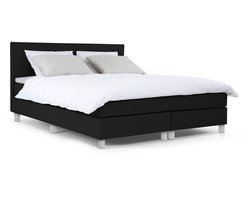 Maxi Owen Boxspring 120x200 cm - Gestoffeerde Boxspring met Matras - Bed - Zwart - Tweepersoonsbed