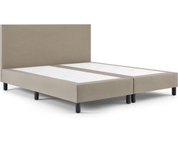 Maxi Owen Plus Boxspring 120x200 cm - Gestoffeerde Boxspring zonder Matras - Bed - Beige - Tweepersoonsbed