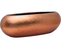 Maxim plantenbak koper 75cm breed | Lage brede raamkozijn plantenbak rood rosé goud gouden metallic steenrood roden terracotta kleur | Grote bloempot plantenbak vaas vazen