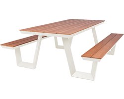 MaximaVida aluminium picknicktafel Bermuda 200 cm ivoor