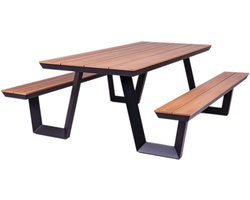 MaximaVida aluminium picknicktafel Bermuda 200 cm zwart