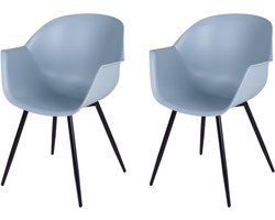 MaximaVida eetkamerstoel Cuyp XXL ijsblauw conische stoelpoten- 2 stuks