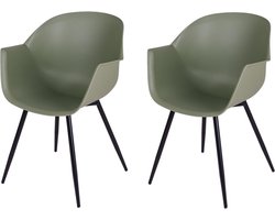 MaximaVida eetkamerstoel Cuyp XXL olijfgroen conische stoelpoten- 2 stuks