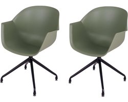 MaximaVida eetkamerstoel Cuyp XXL olijfgroen draaiframe stoelpoten- 2 stuks