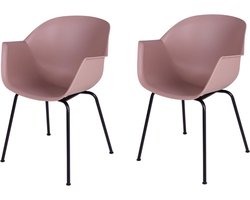 MaximaVida eetkamerstoel Cuyp XXL oudroze buisframe poten- 2 stuks