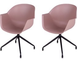 MaximaVida eetkamerstoel Cuyp XXL oudroze draaiframe poten- 2 stuks