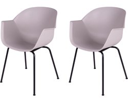 MaximaVida eetkamerstoel Cuyp XXL taupe buisframe stoelpoten- 2 stuks