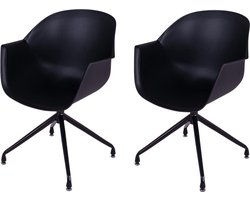 MaximaVida eetkamerstoel Cuyp XXL zwart draaiframe poten- 2 stuks