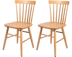 MaximaVida houten spijlenstoel Maxime blank gelakt - doos per 2 stuks