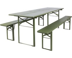 MaximaVida inklapbare bierset Berlijn 200 cm olijfgroen - FSC hout