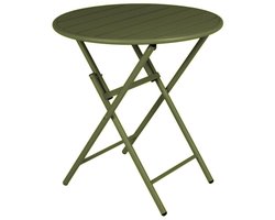 MaximaVida inklapbare metalen ronde tuintafel Max 70 cm olijfgroen