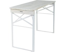 MaximaVida inklapbare picknicktafel Berlijn 120 x 50 cm whitewash - FSC hout