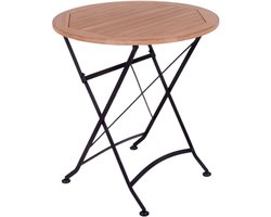 MaximaVida inklapbare ronde tuintafel Toscana 70 cm zwart - 100% FSC excellent acacia