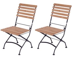 MaximaVida inklapbare tuinstoel Toscana zwart 2 stuks - 100% FSC excellent acacia