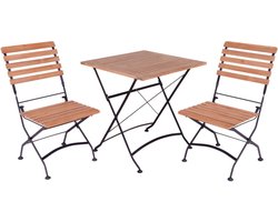 MaximaVida inklapbare vierkante acacia bistroset Toscana 70 cm zwart - stoelen zonder armleuning