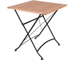 MaximaVida inklapbare vierkante tuintafel Toscana 70 cm zwart - 100% FSC excellent acacia