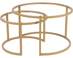 MaximaVida luxe frame Chicago ronde salontafel set champagnegoud - maak zelf je salontafel set