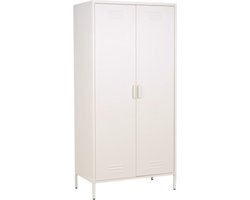 MaximaVida metalen kleding lockerkast Finn 90 x 50 x 185 cm ivoor - 4 schappen