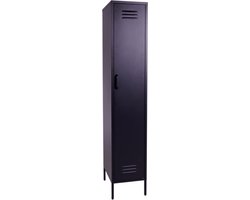 MaximaVida metalen kleding lockerkast Finn zwart 45 x 35 x 185 cm - smal