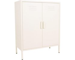 MaximaVida metalen lockerkast Finn 80 x 40 x 102 cm ivoor - 2 schappen