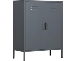 MaximaVida metalen lockerkast Finn 80 x 40 x 102 cm muisgrijs - 2 schappen