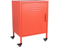MaximaVida metalen lockerkastje Finn met wieltjes 52 x 40 x 67 cm zacht oranje