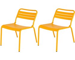 MaximaVida metalen loungestoel Max okergeel - doos per 2 stuks