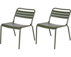 MaximaVida metalen loungestoel Max olijfgroen - doos per 2 stuks